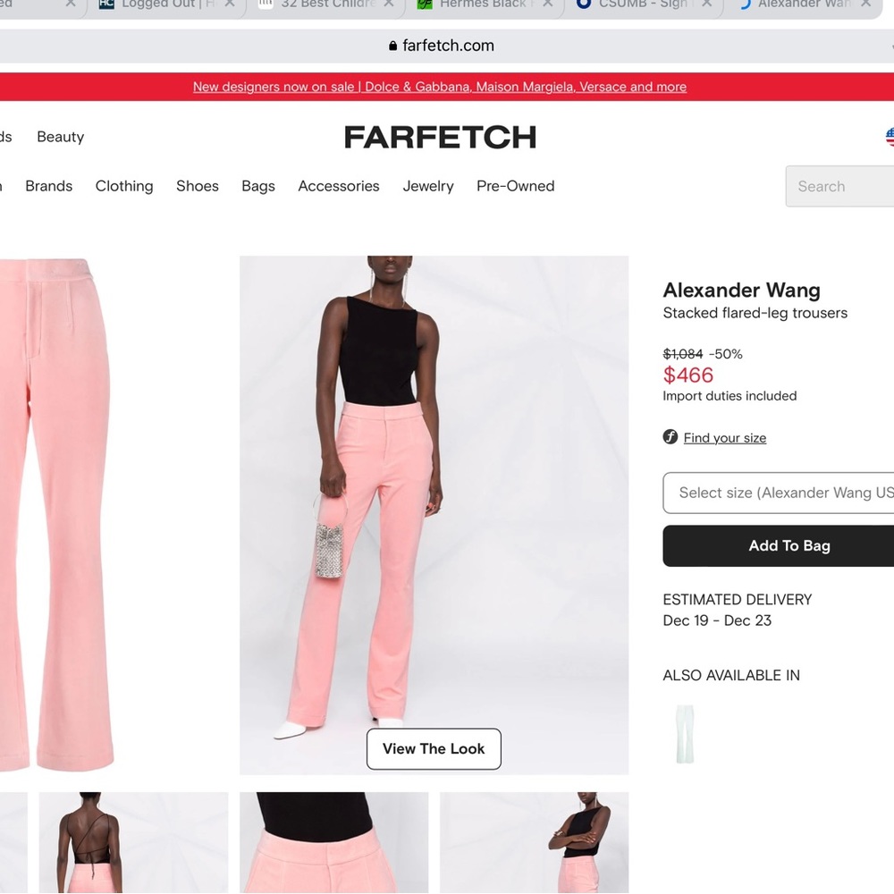 Alexander Wang stacked flair legged trousers.